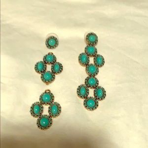 Stella and Dot customizable turquoise earrings